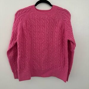 On 34th Vibrant Pink Women's Cable Knit Sweater